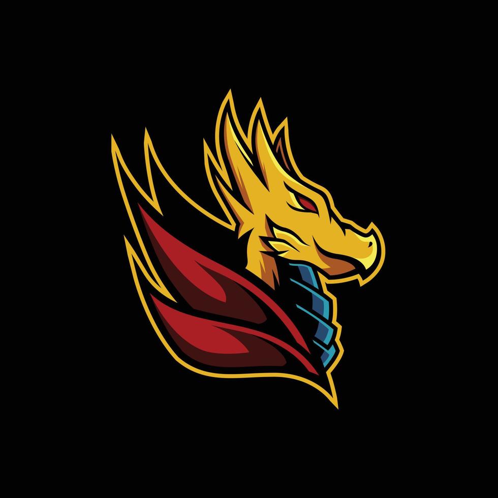 Dragon Head Logo Illustration Vector