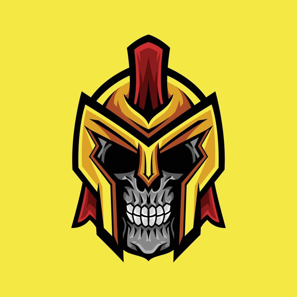 Gladiator Skull Head Logo Illustration vector