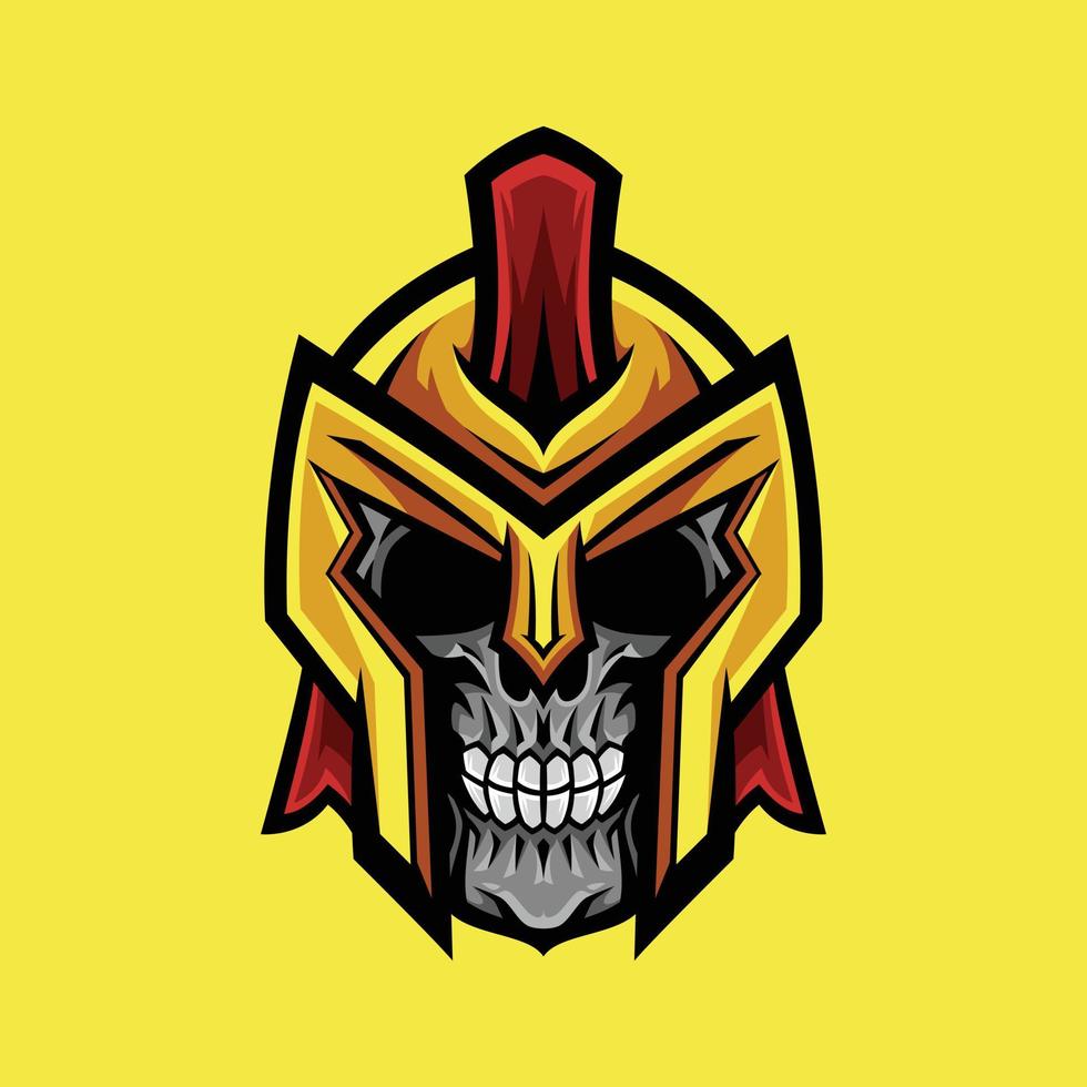 Gladiator Skull Head Logo Illustration vector