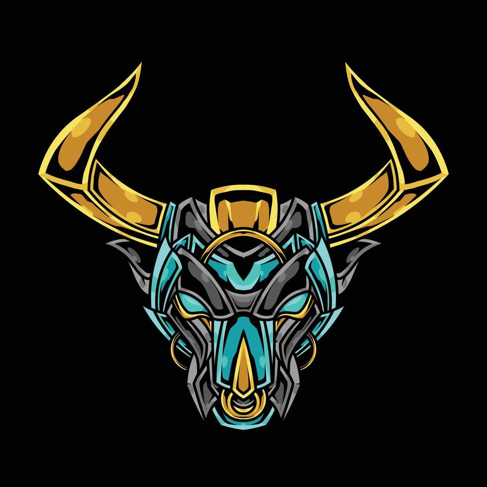 Bull Head Abstract Ornament Illustration vector