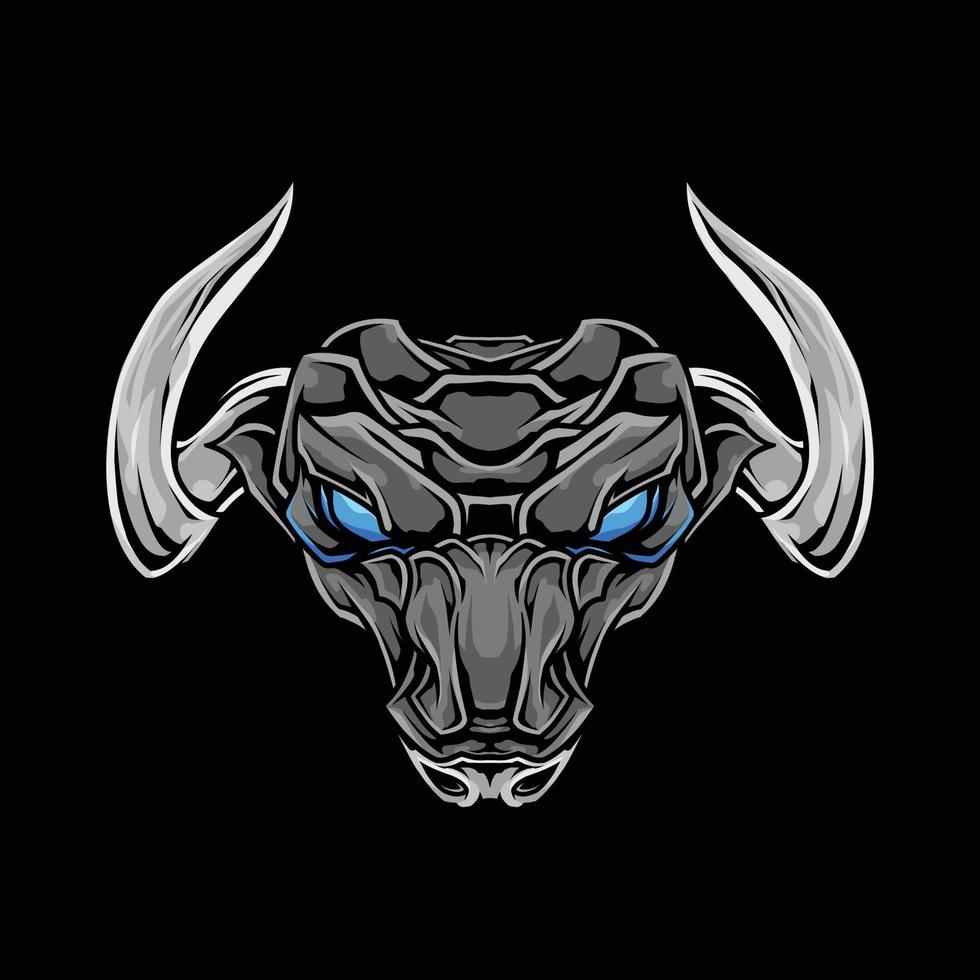 ilustración de camiseta de cabeza de toro vector