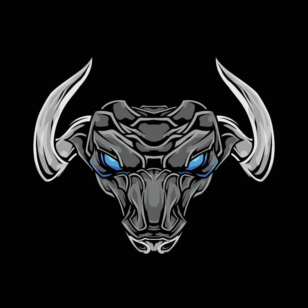 bull head t shirt illustration vector