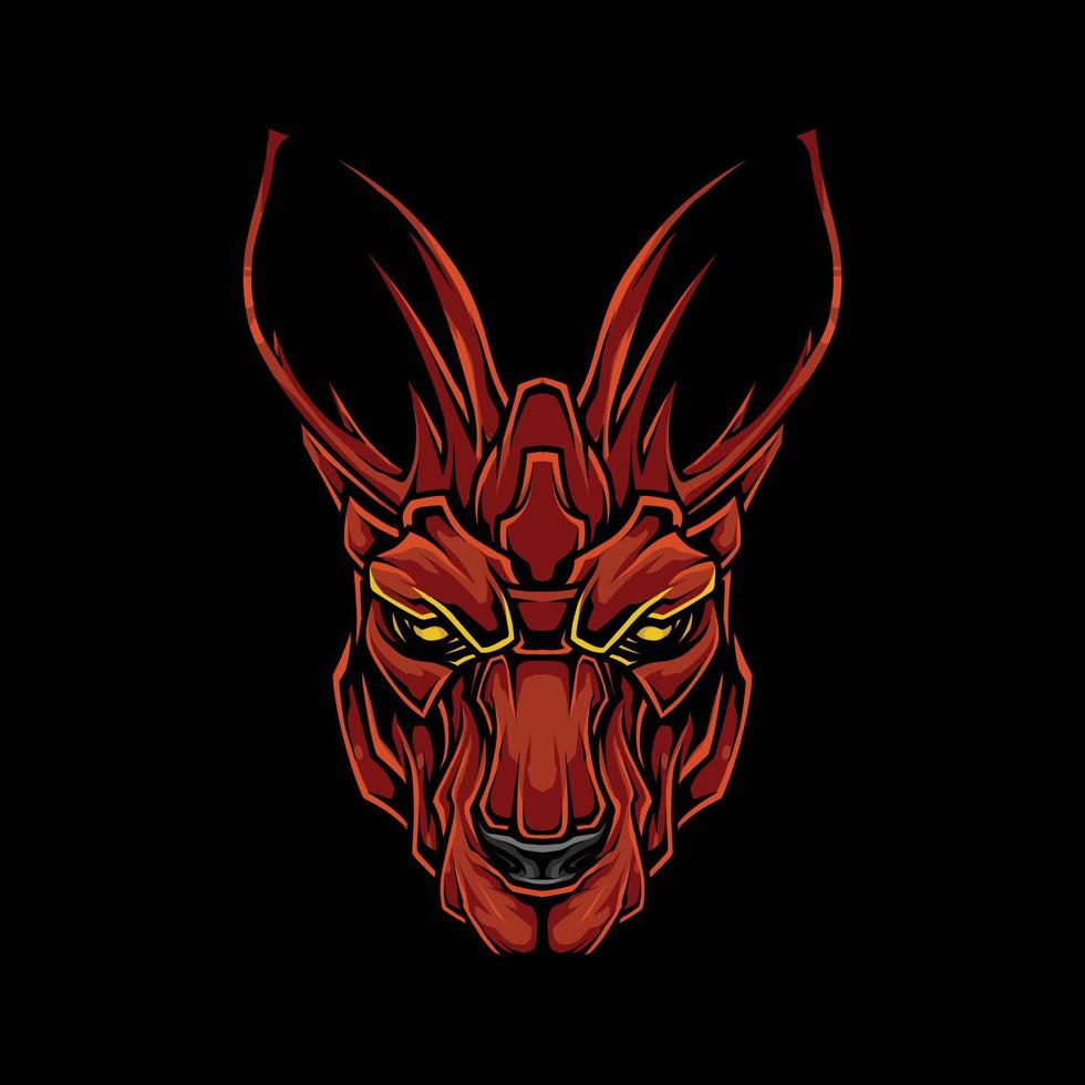 kangaroo head t shirt illustration vector