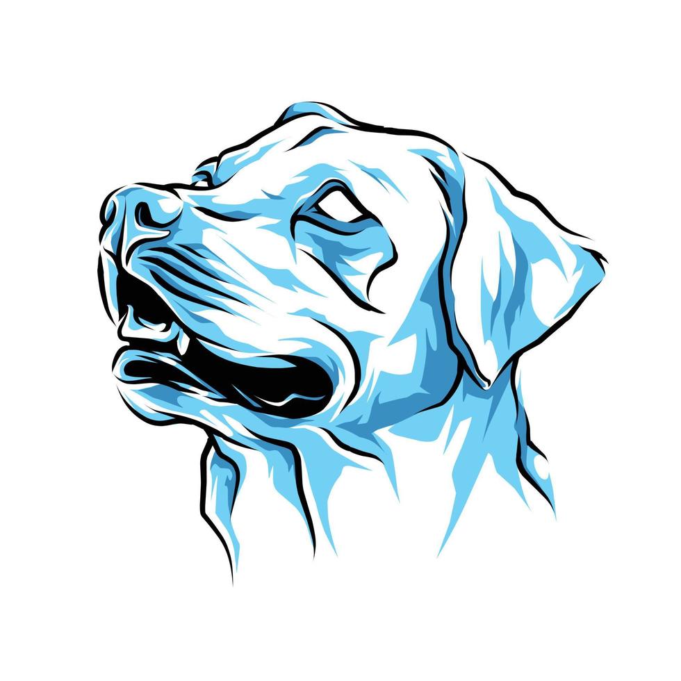 dog head blue light illustration vector