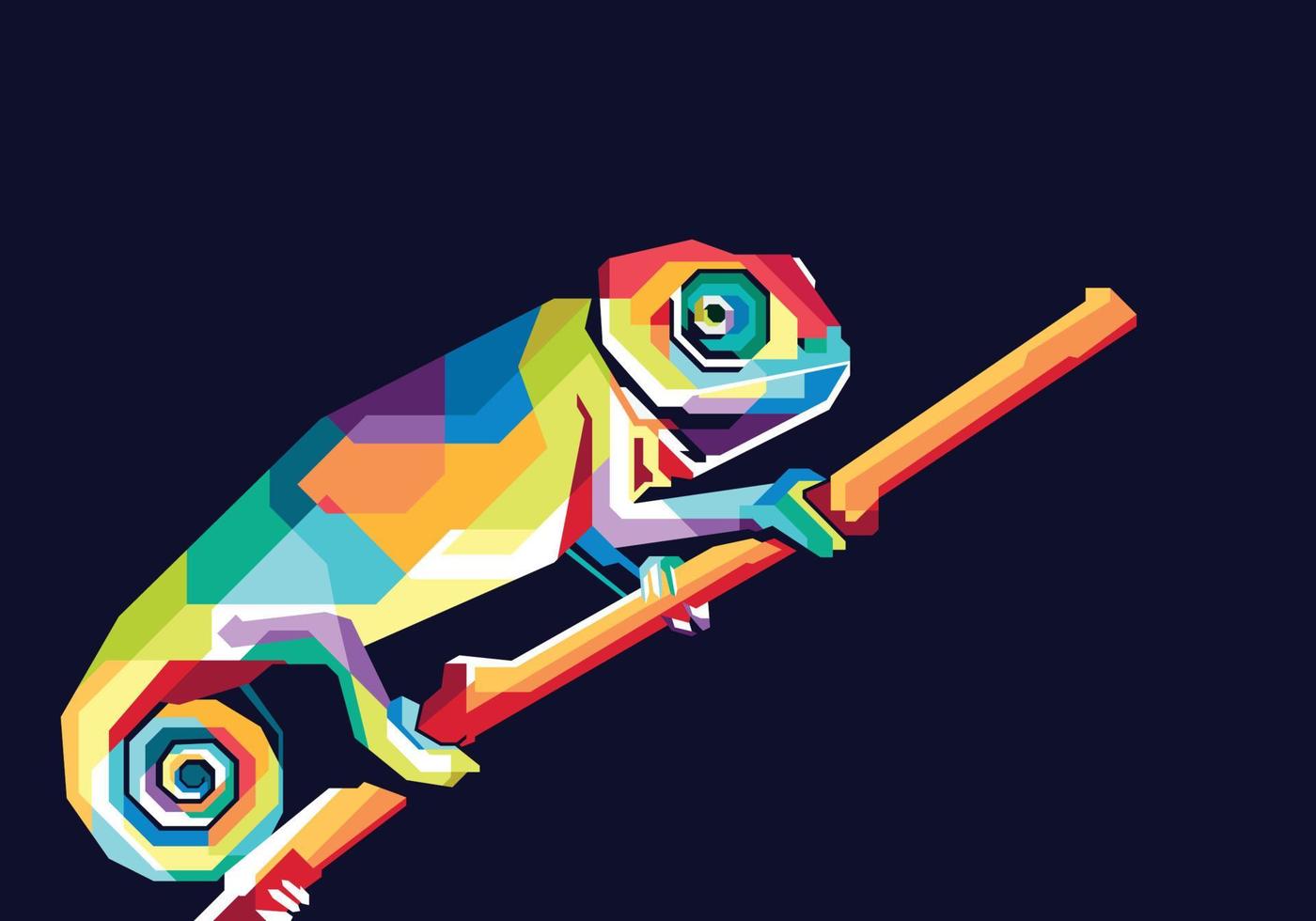colorful chameleon illustration vector