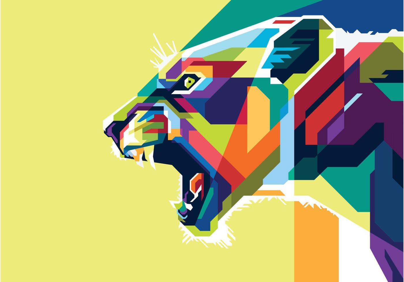 colorful tiger illustration vector