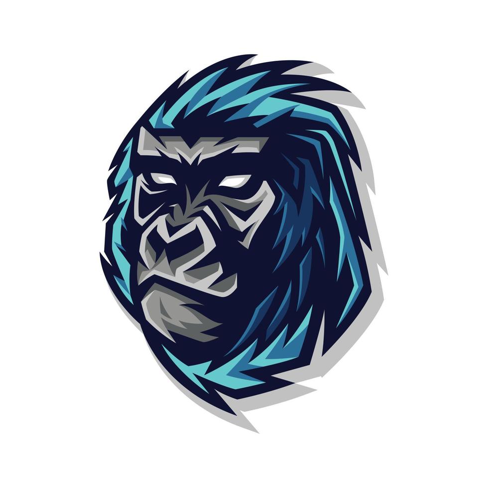 Gorilla Head Mascot Logo Illustration vector