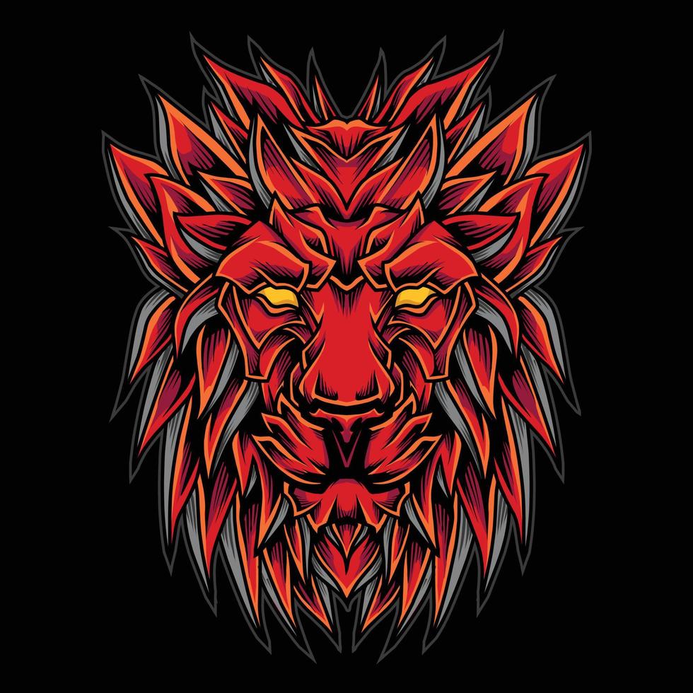 bruge Stor vrangforestilling Arv Red Lion Head Logo Illustration 4967509 Vector Art at Vecteezy