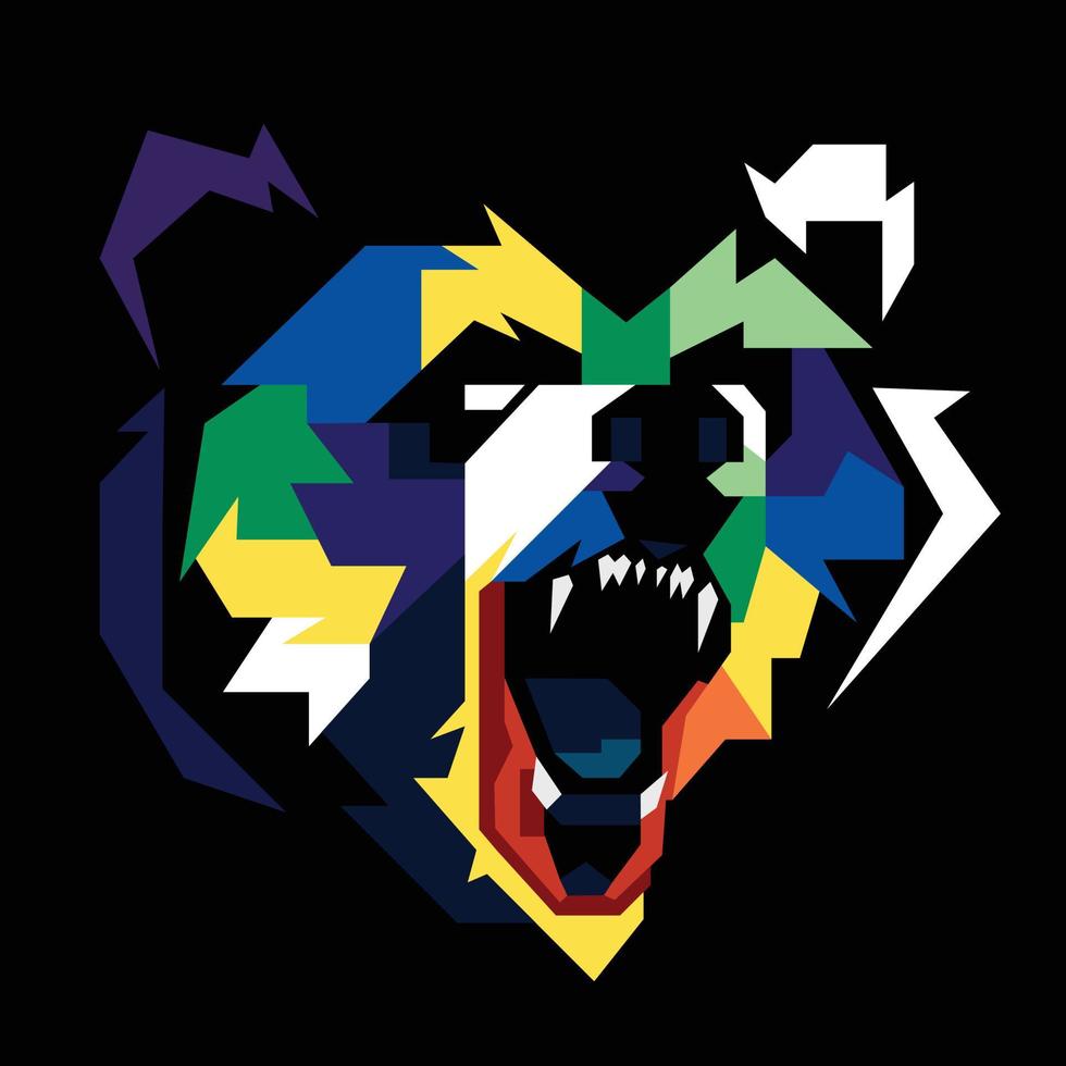 Colorfull Bear Grizzly vector