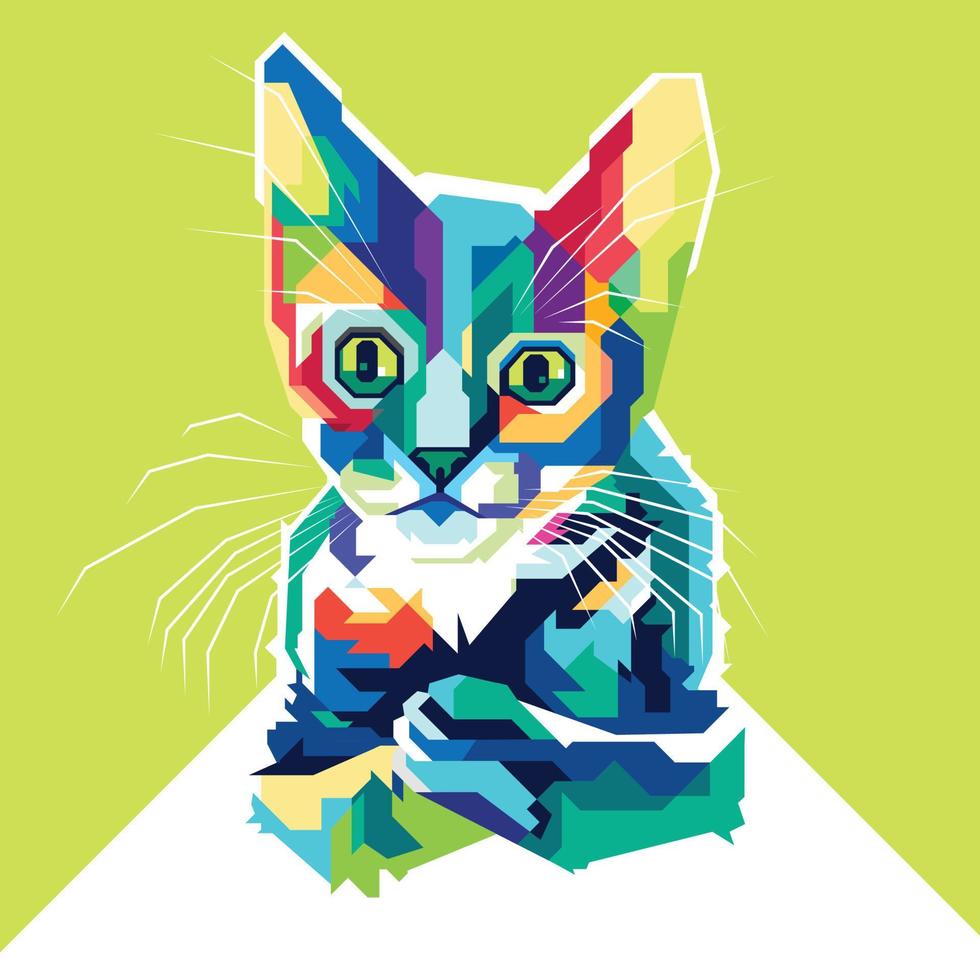 colorful cat illustration vector