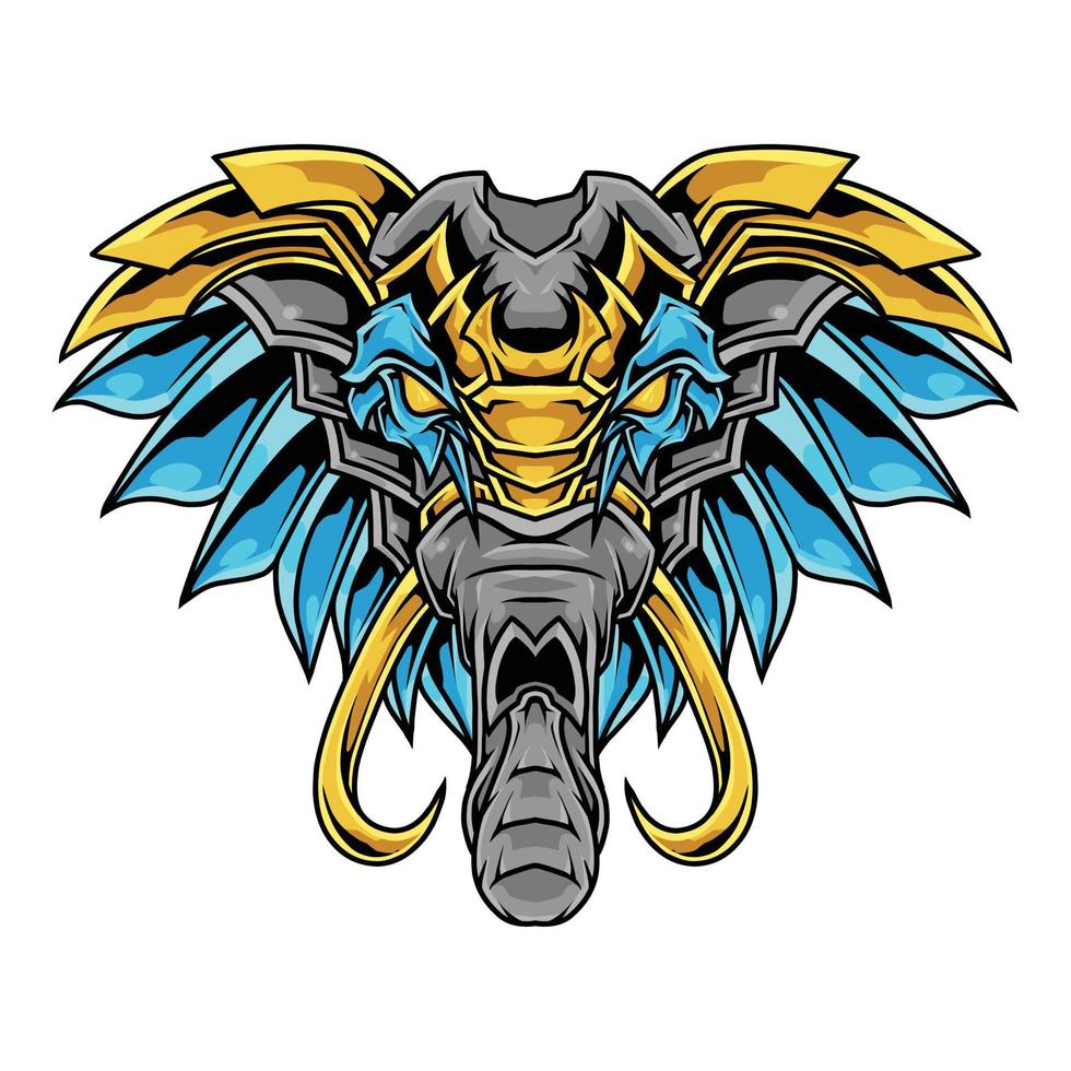 Colorful Elephant Illustration Mascot Logo vector