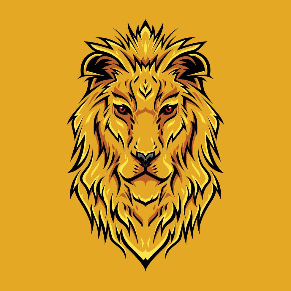 Lion Head Logo Illustration Vector