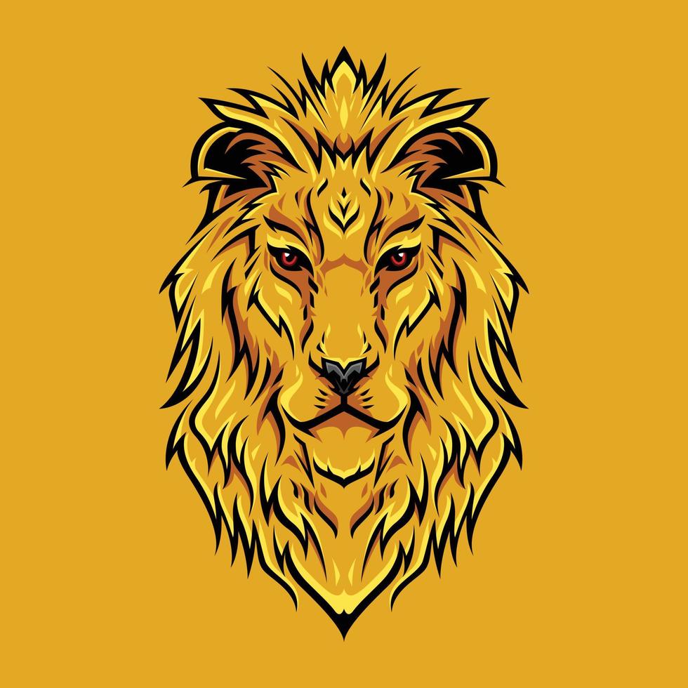 Lion Head Logo Illustration Vector
