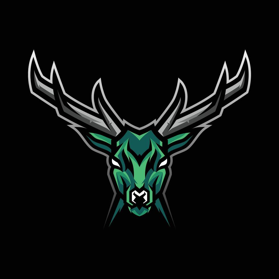 Deer Head Mascot Logo Illustration vector