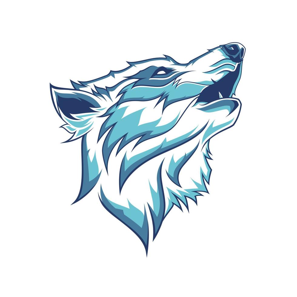 vector de ilustración de logotipo de cabeza de lobo