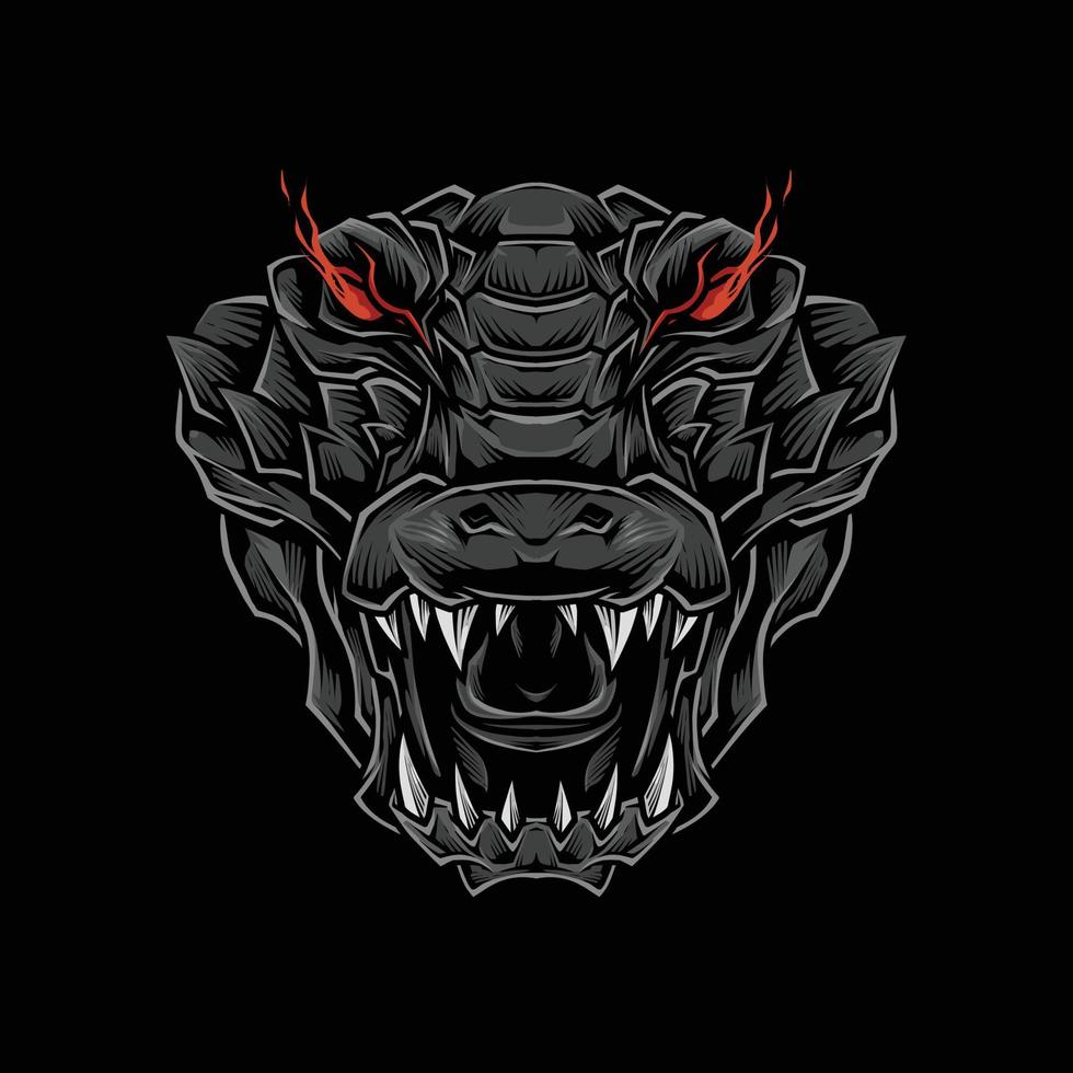 crocodile head t shirt illustration vector