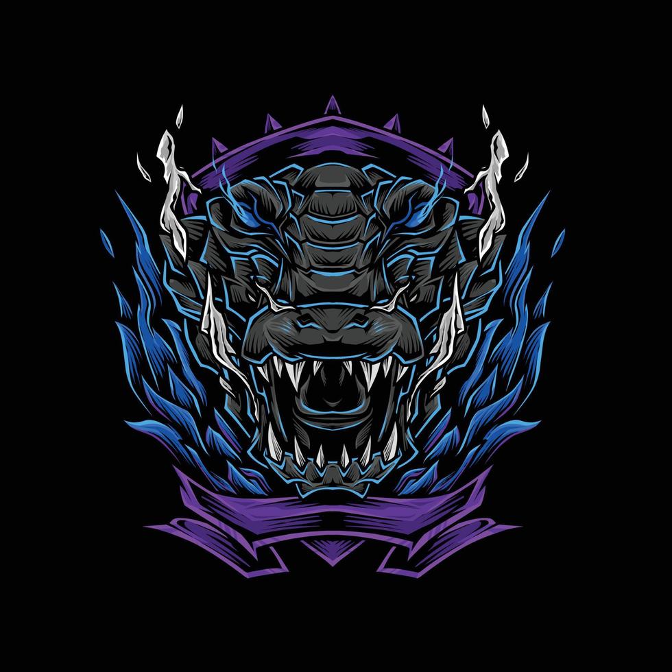 crocodile head t shirt illustration vector