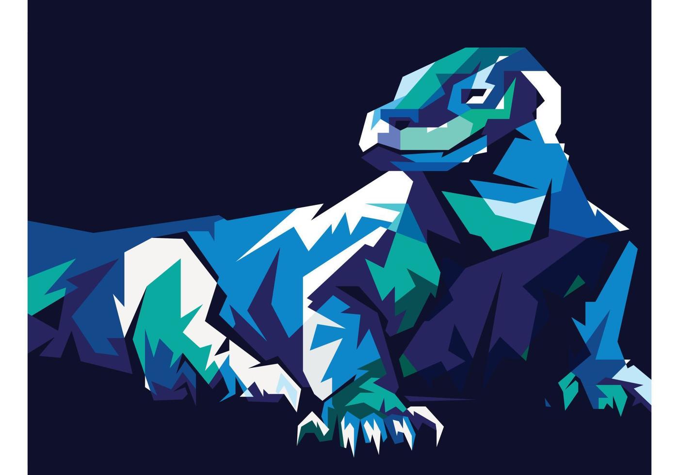 Ful blue Dragon Komodo vector