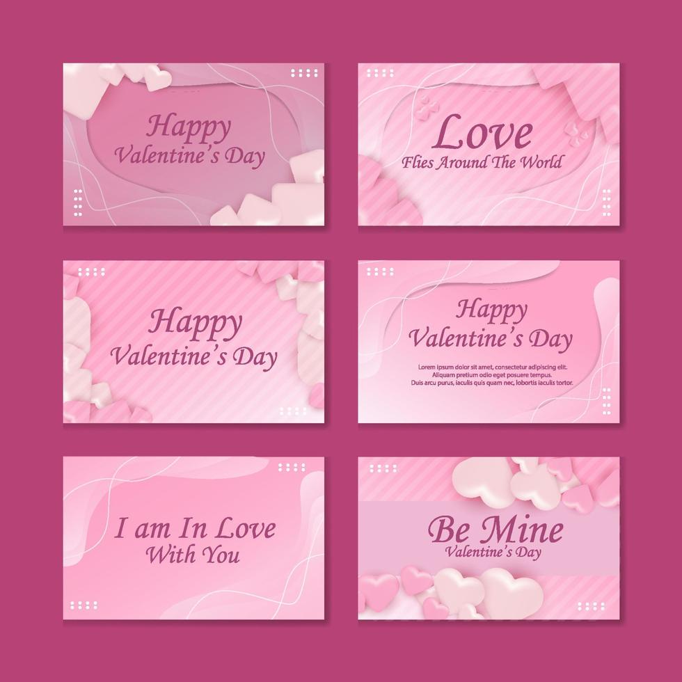 Valentine's Day Card Set vector