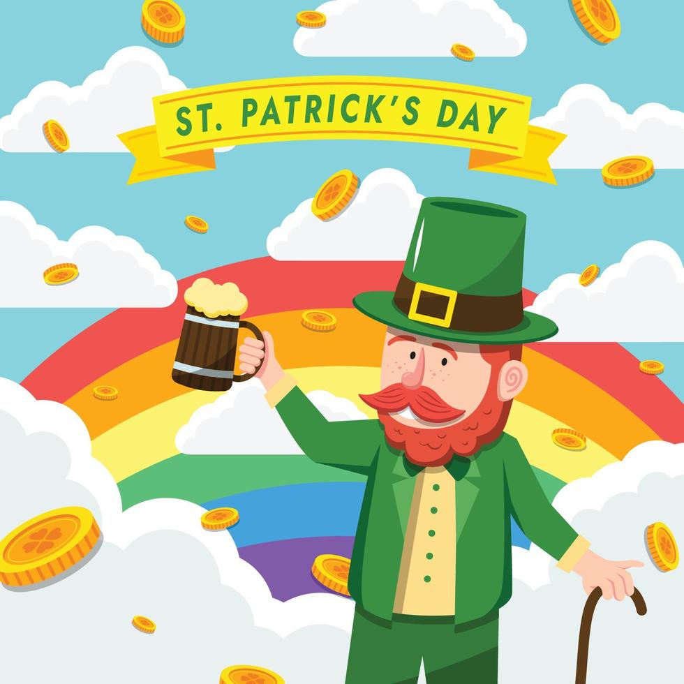 Saint Patricks Day  Cute Leperchaun Concept vector