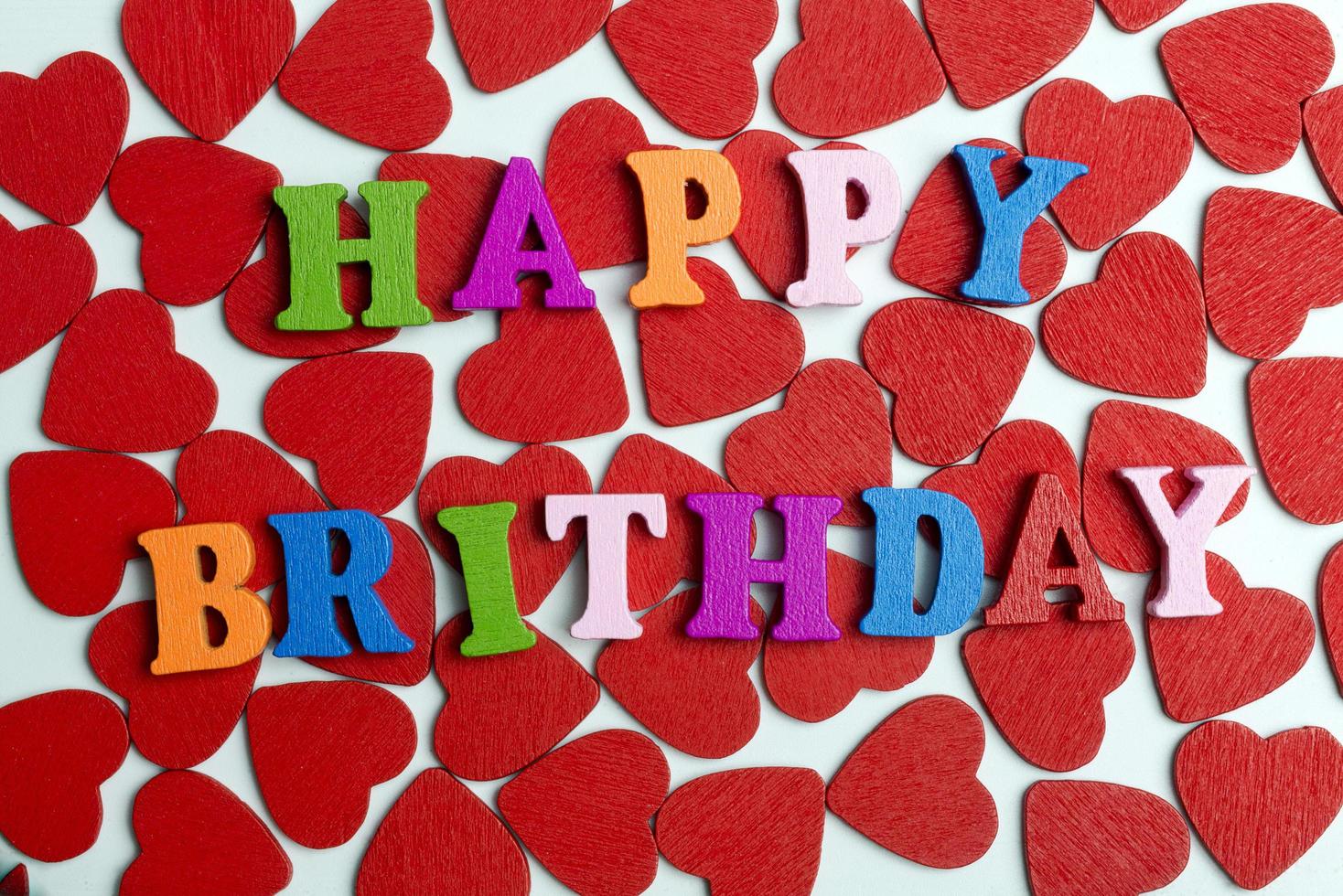 Happy birthday and hearts. photo