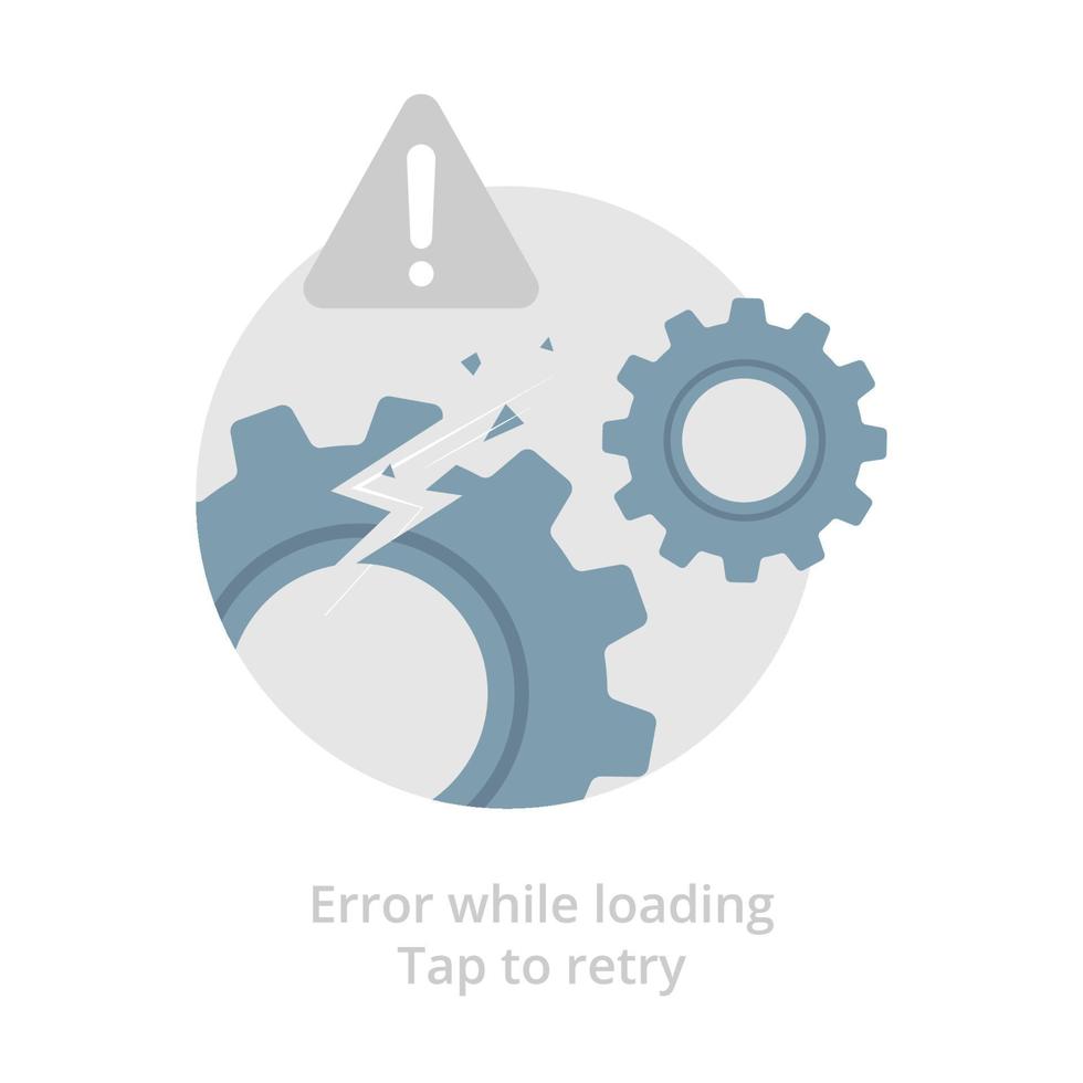 cannot be processed, while loading, couldn't load, tap to retry, reload concept illustration flat design vector eps10. simple, modern graphic element landing page, empty state ui, infographic, icon
