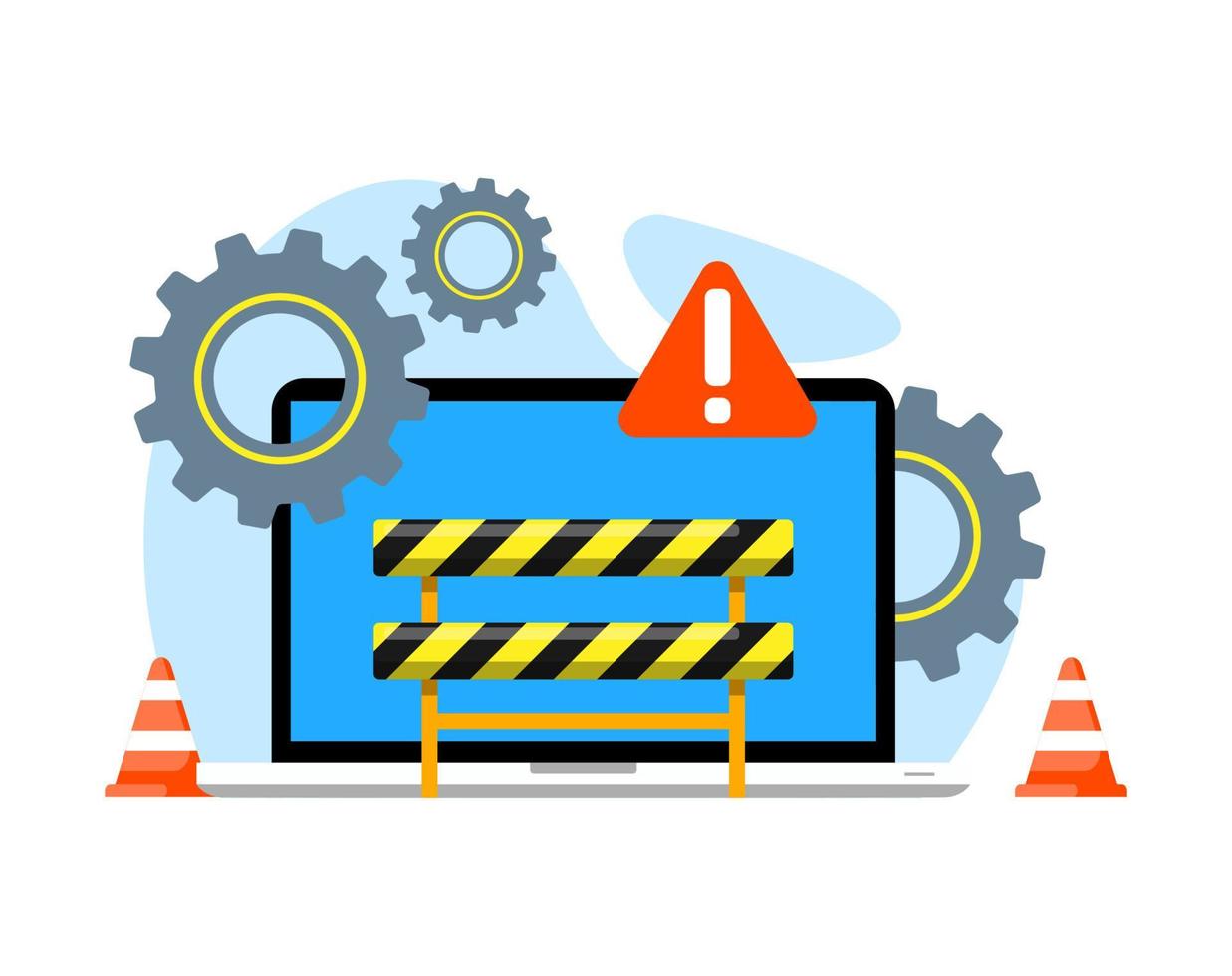 404 error page, under update, system maintenance concept illustration flat design vector eps10. graphic element for lading page, empty state ui, infographic