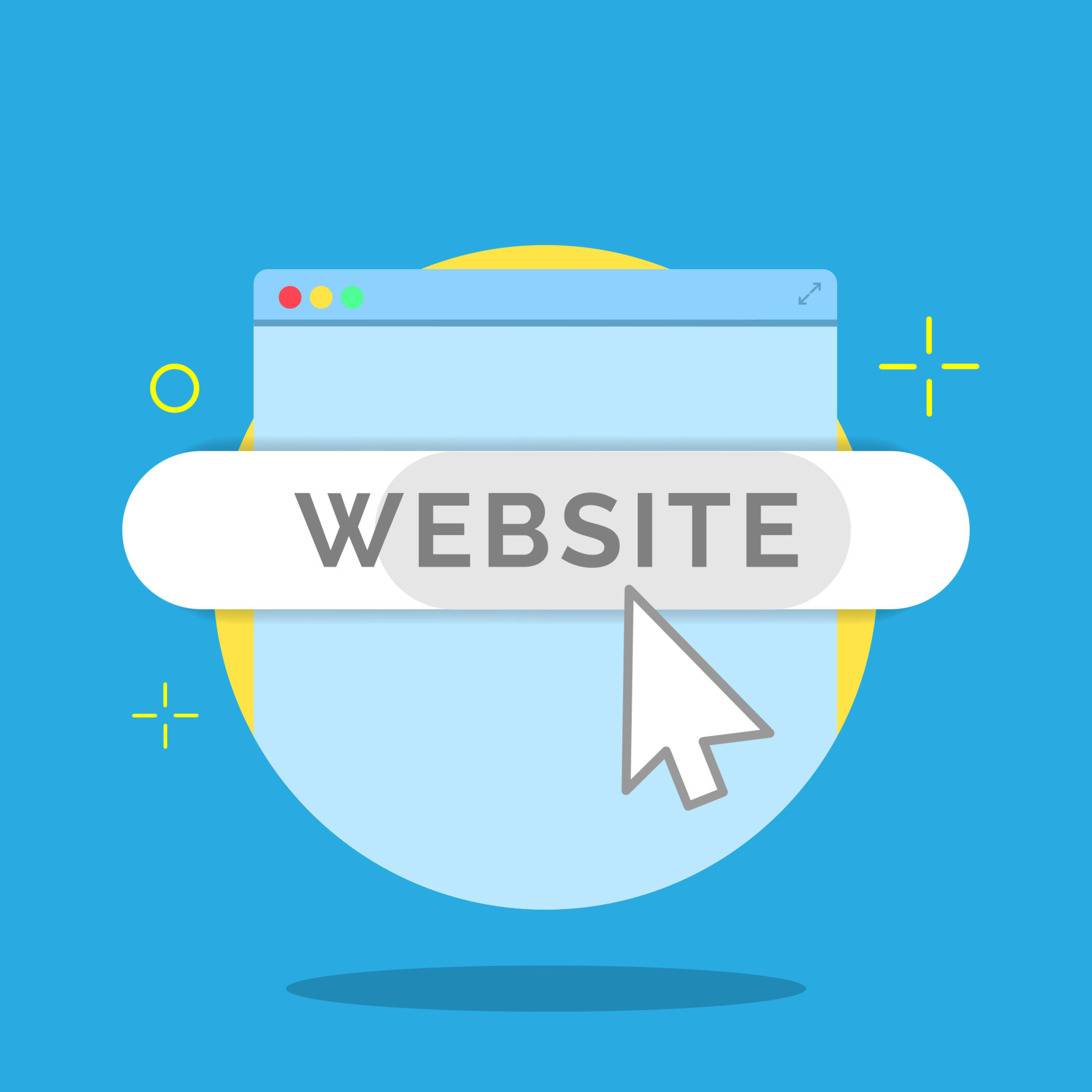 Click to visit the website address concept illustration flat design