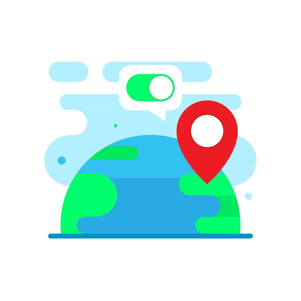 turn on or enable location permission concept illustration flat design vector eps10. simple, modern graphic element for landing page, empty state ui, infographic