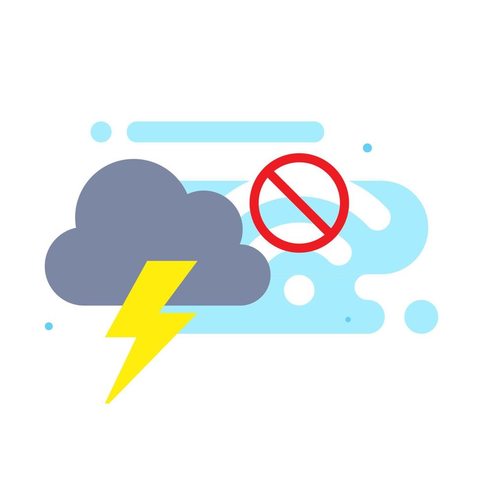 no internet connection due to weather disturbances concept illustration flat design vector eps10. modern graphic element for landing page, empty state ui, infographic, icon