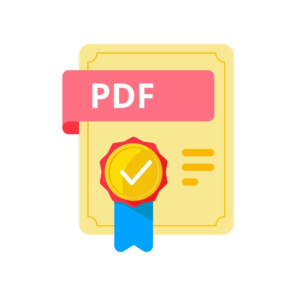 digital document, E-Certificate concept illustration flat design vector eps10. simple, modern graphic element for landing page, empty state ui, infographic, icon