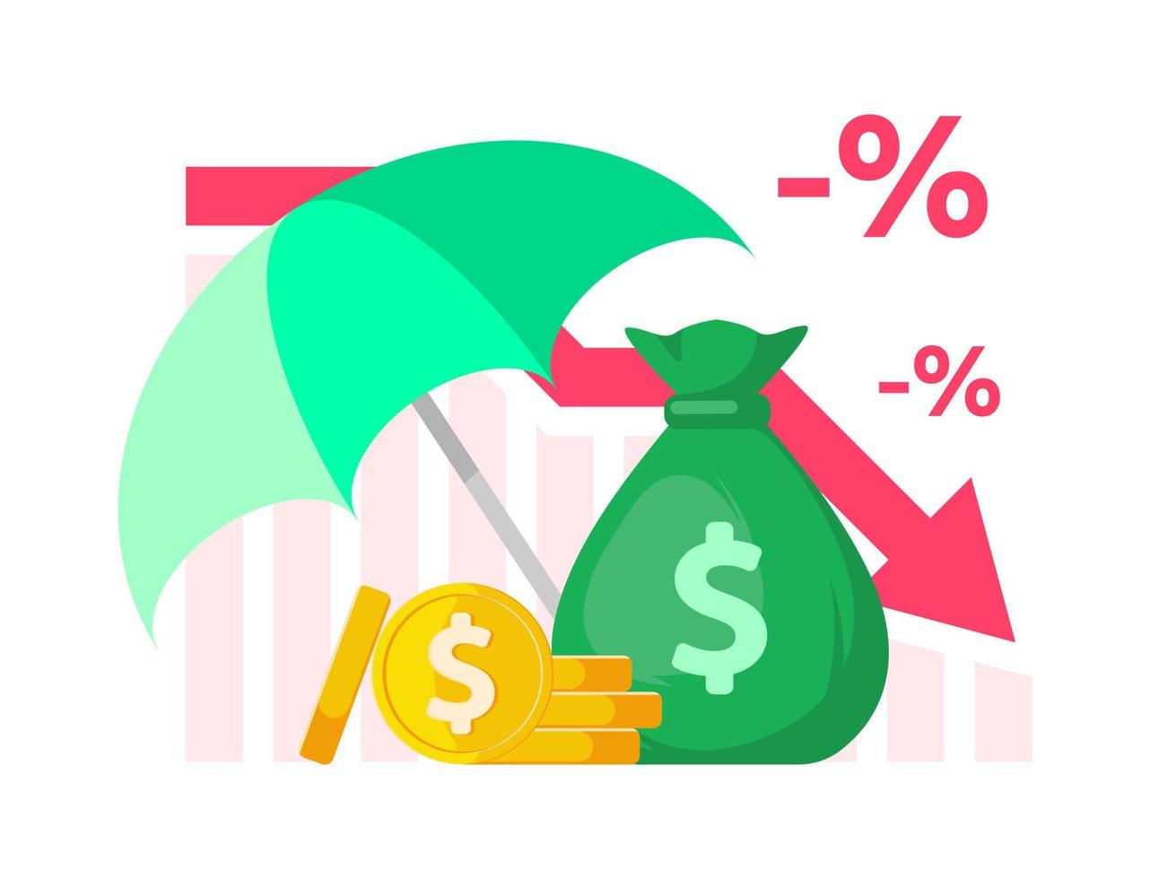 loss cut, protect funds in time of crisis concept illustration flat design vector eps10. modern graphic element for landing page, empty state ui, article, news, social media, infographic, icon, etc