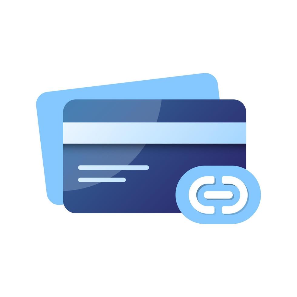 link to bank account, debit card concept illustration flat design vector eps10. simple, modern, trendy style for infographic, empty state ui, icon with gradient