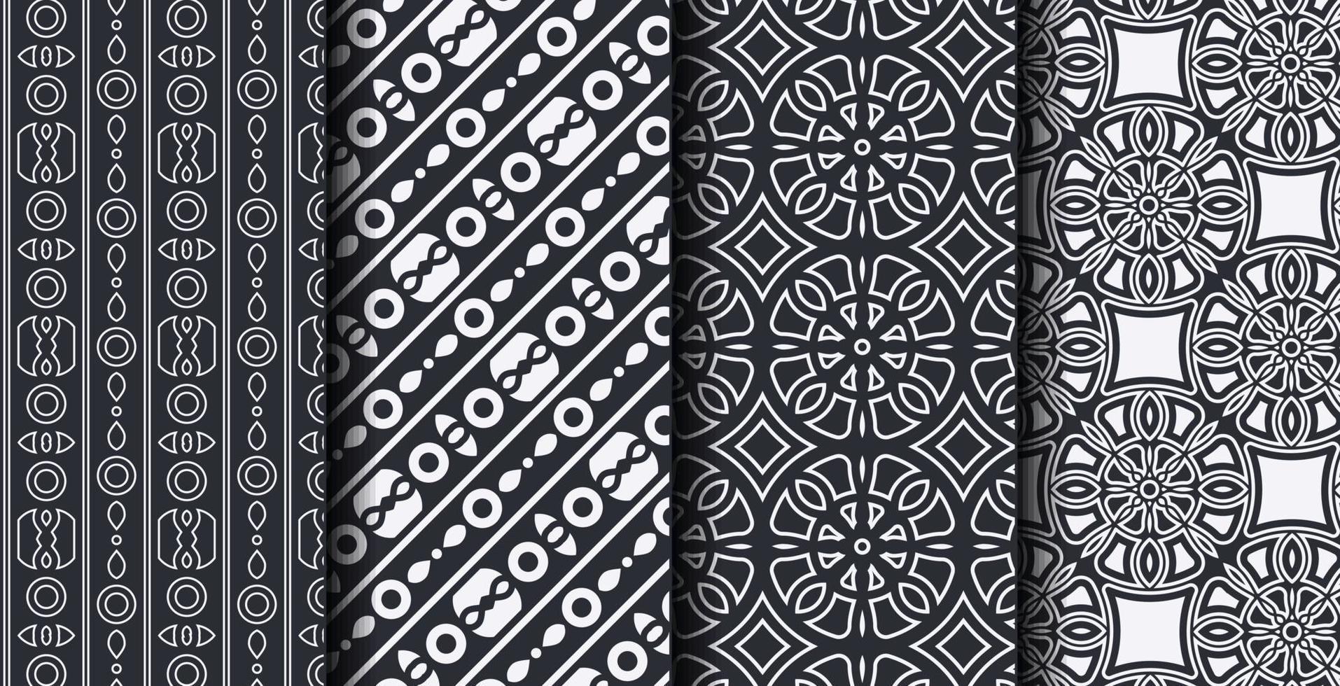 Collection of seamless ornamental ethnic patterns vector