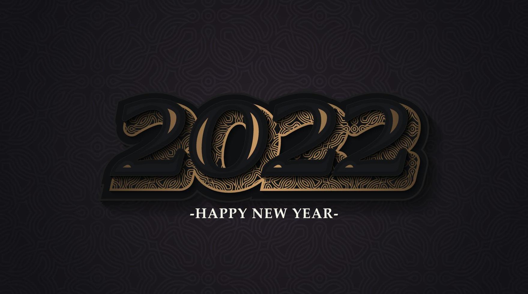 Happy New Year 2022 Text Ornament Design Pattern vector