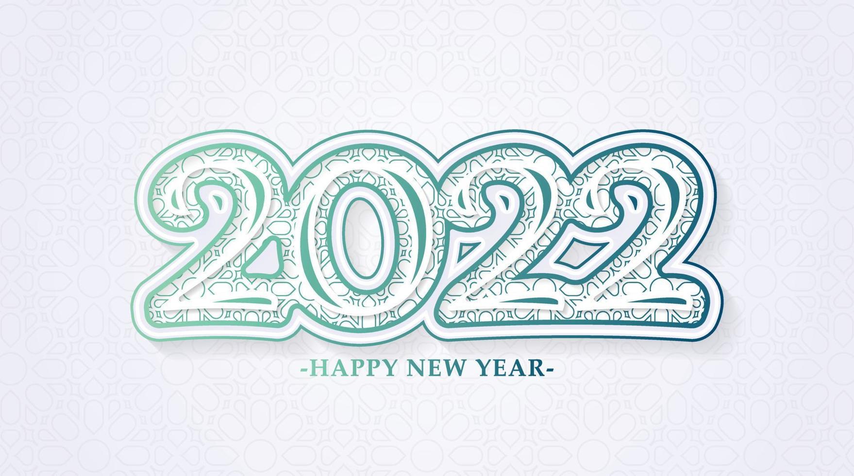 Happy New Year 2022 Gradation Pattern Design Text Ornament vector