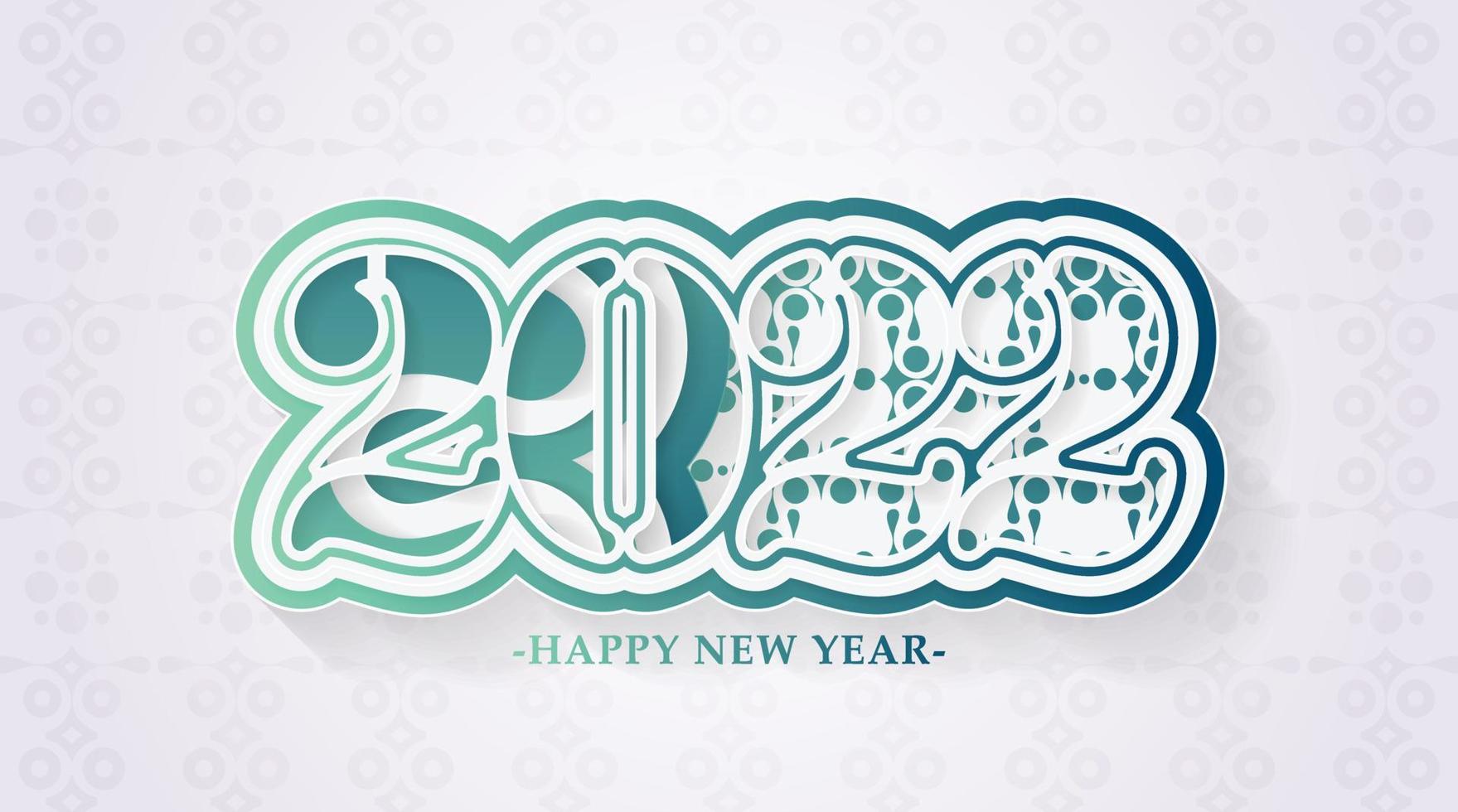 Happy New Year 2022 Gradation Pattern Design Text Ornament vector