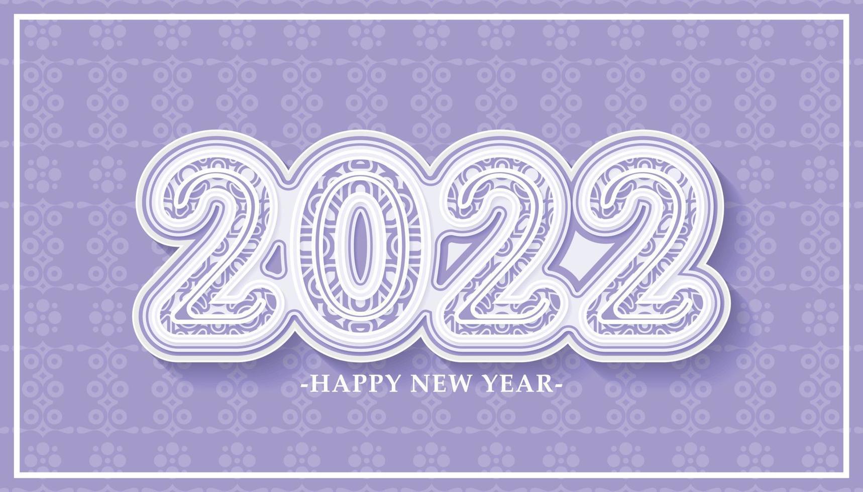 Happy New Year 2022 Text ornament Design Pattern vector