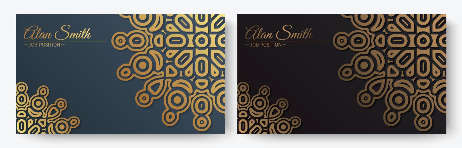 Luxury mandala business card template vector