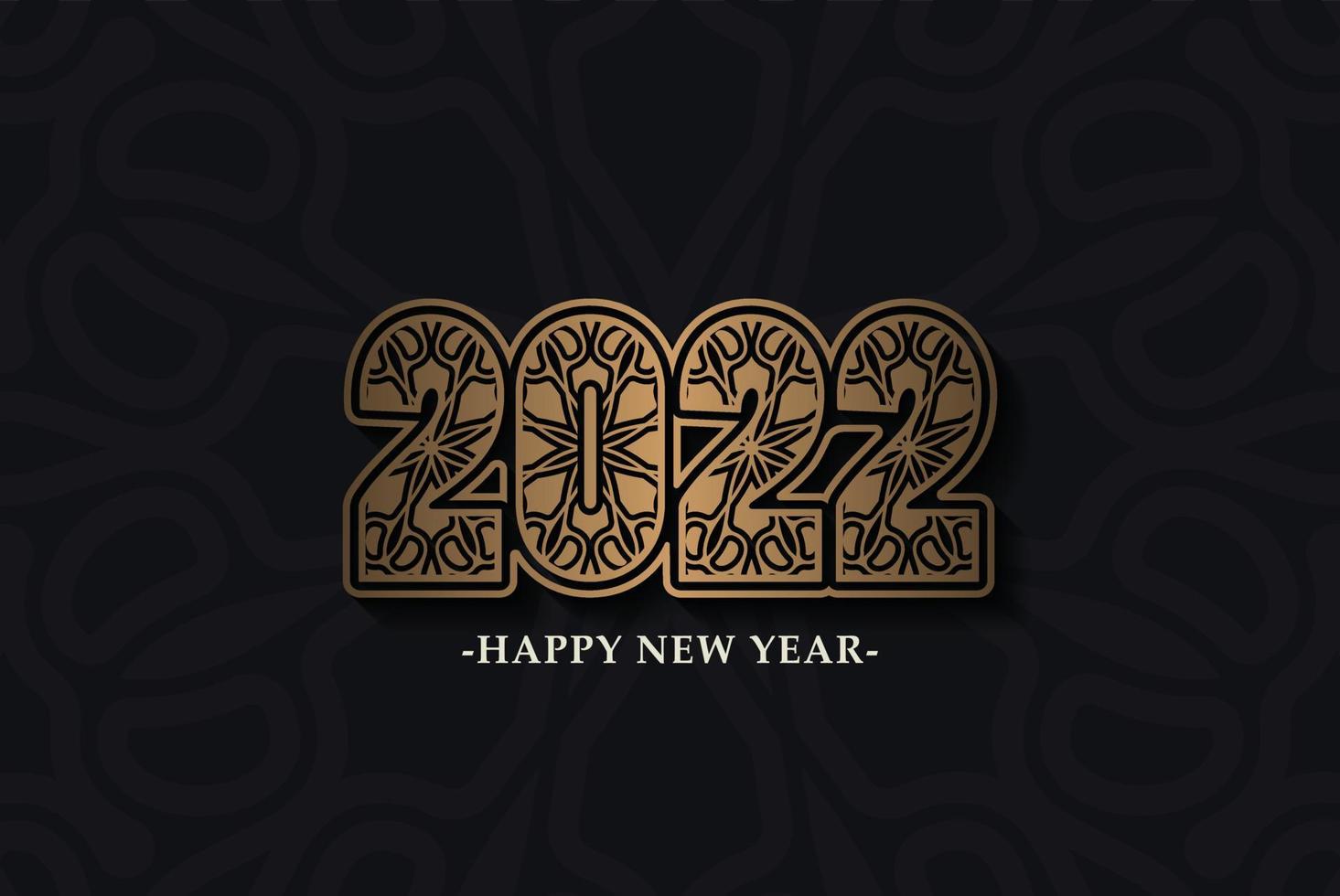 Happy New Year 2022 Text Ornament Design Pattern vector