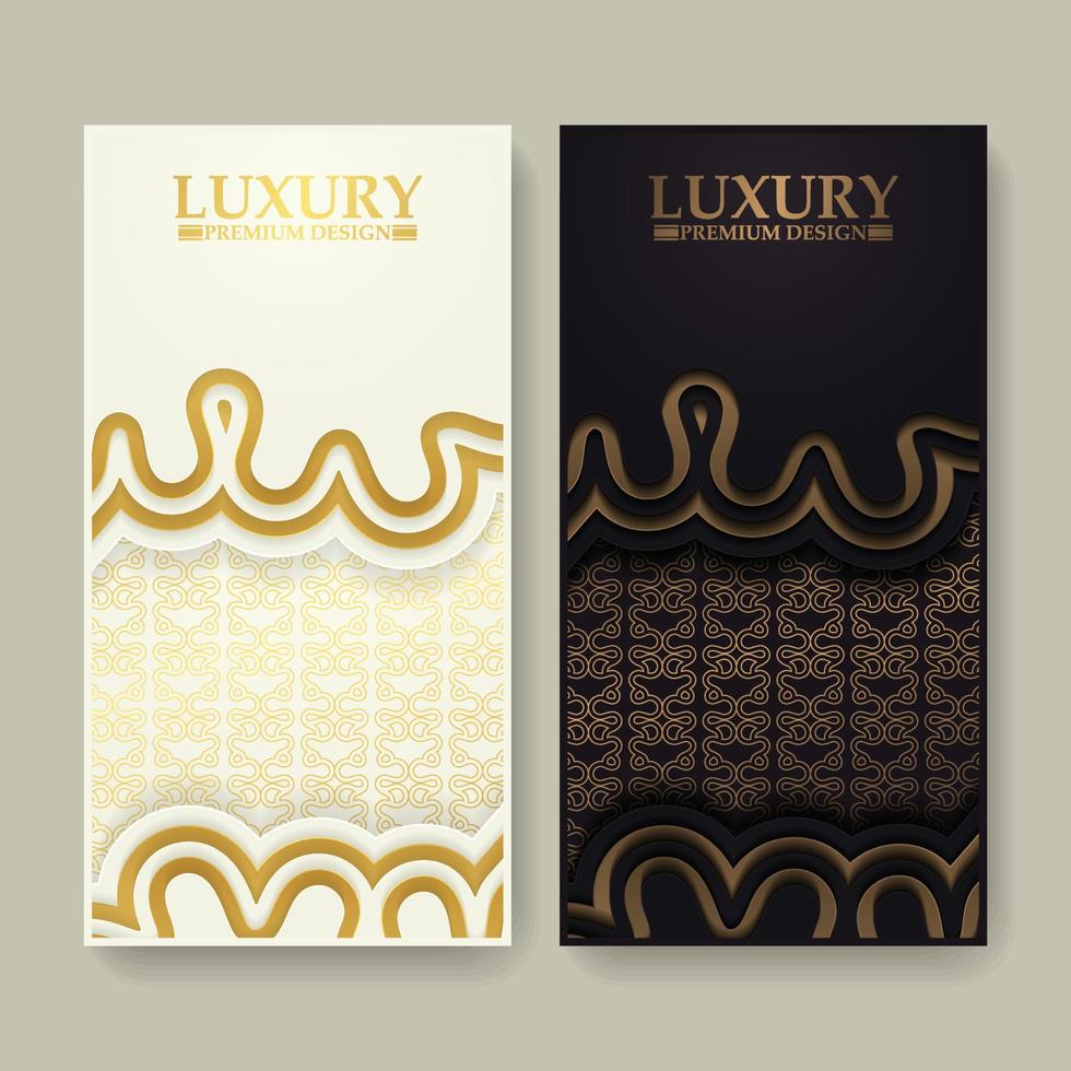 luxury ornament pattern wave design card vector