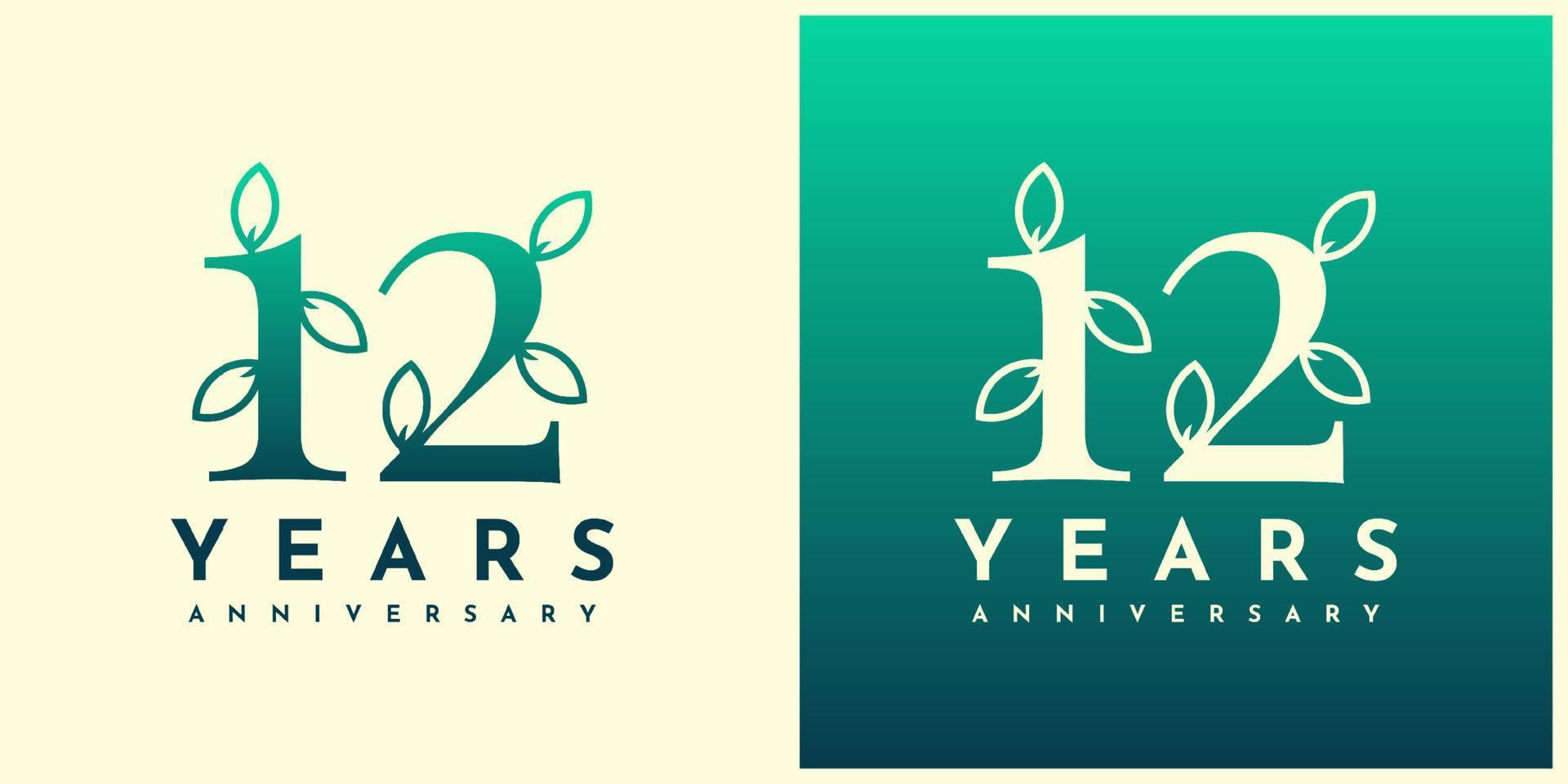 12 years anniversary celebration template design vector