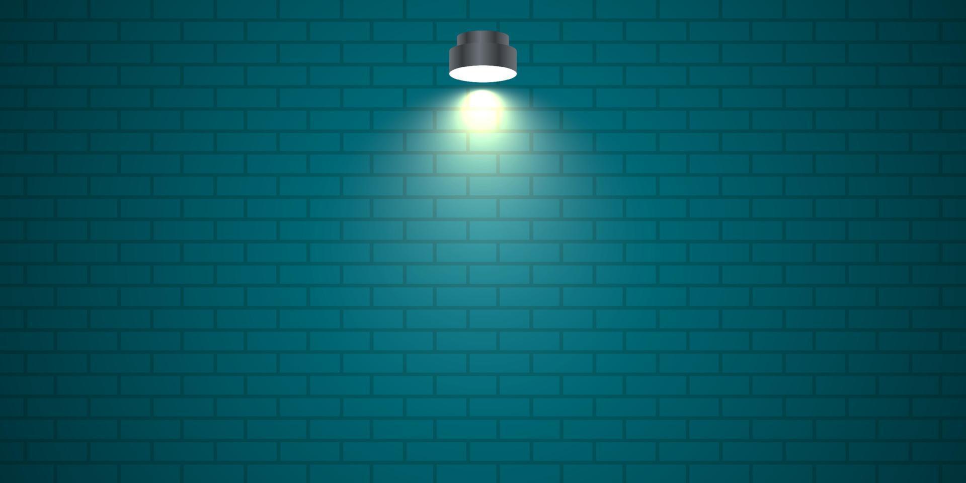 Brick wall background with lamp illustration template design vector