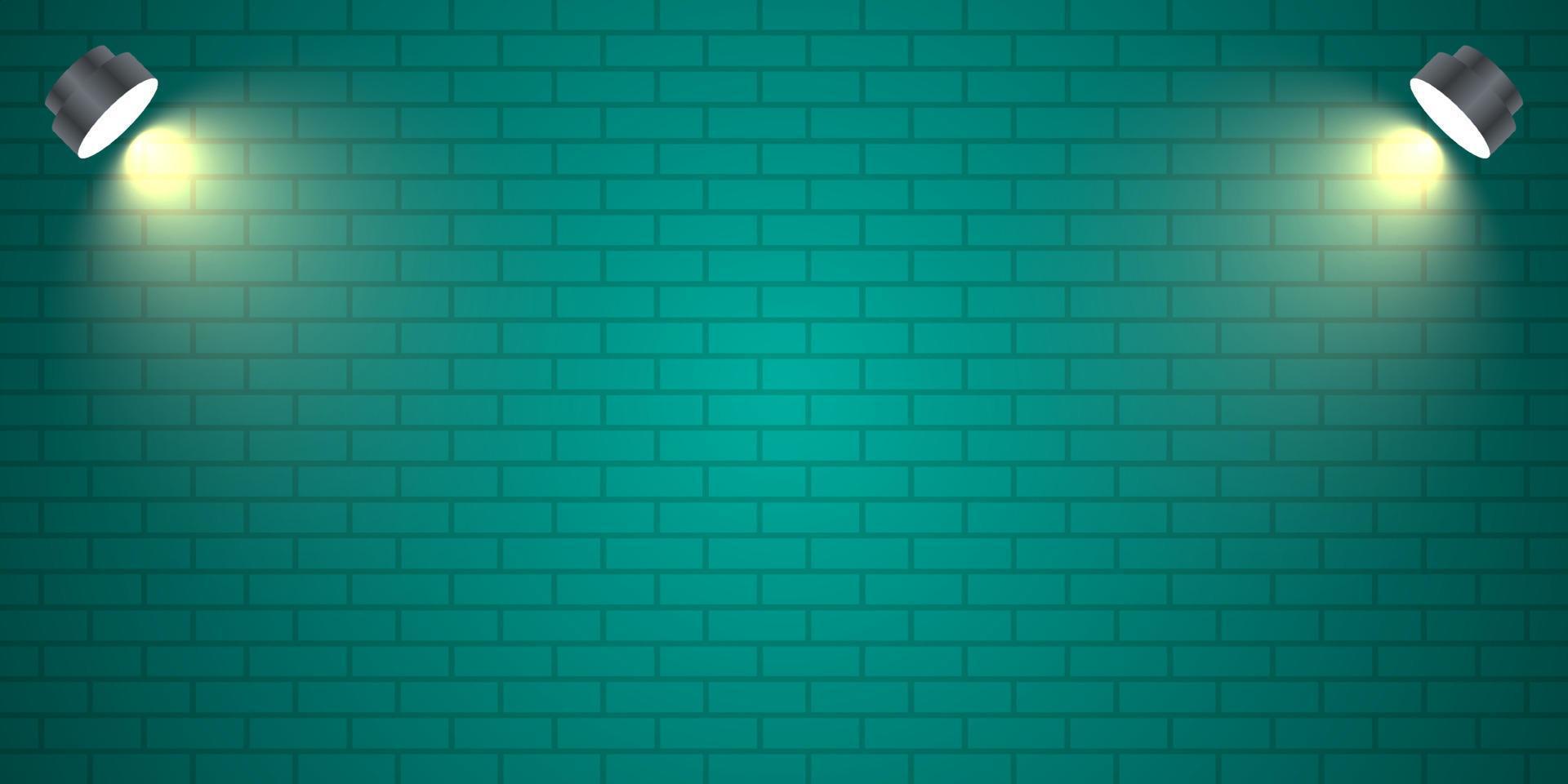 Brick wall backround with lamp illustration template design vector