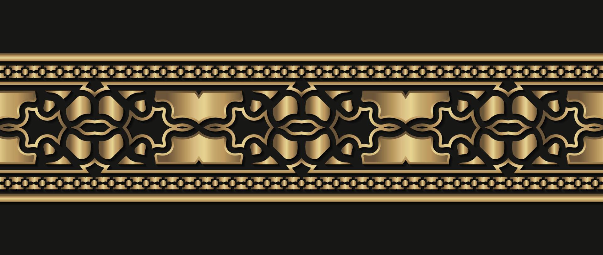 Elegant golden ornamental border template vector