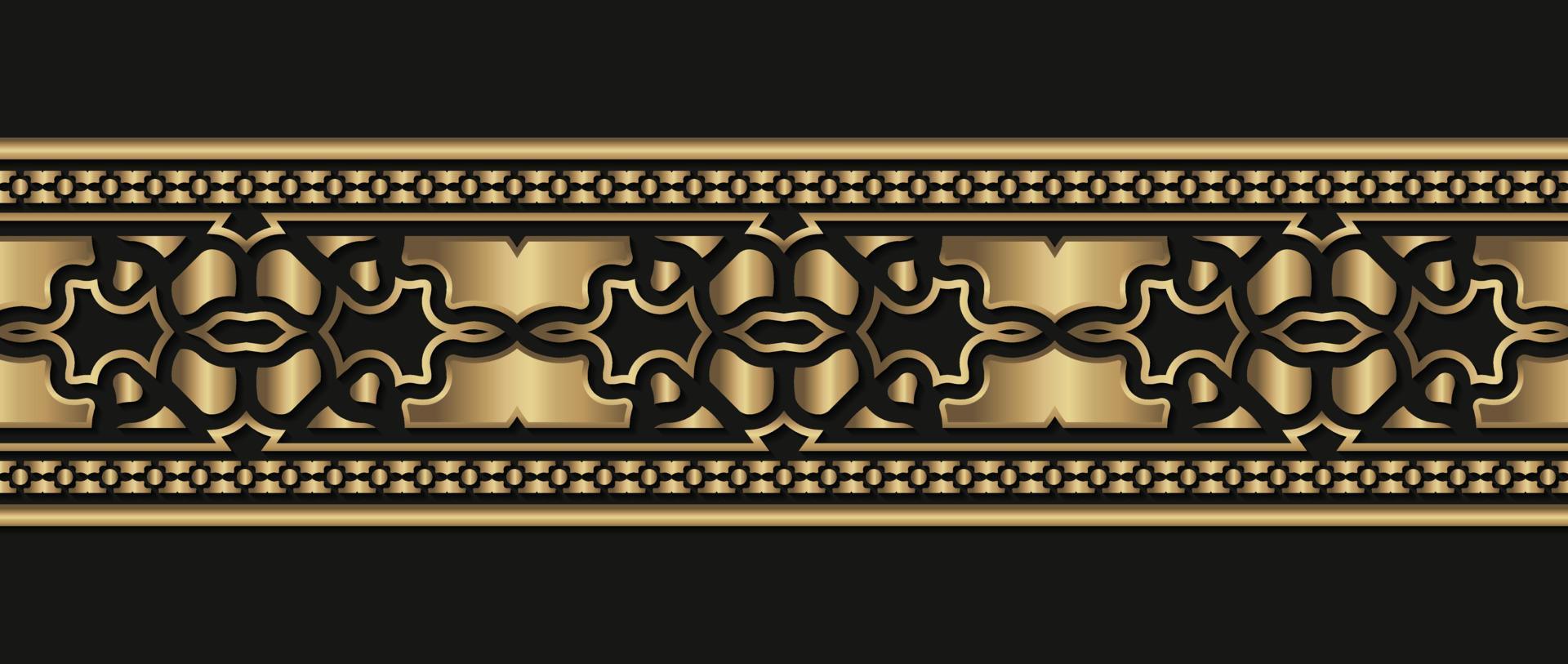 Elegant golden ornamental border template vector