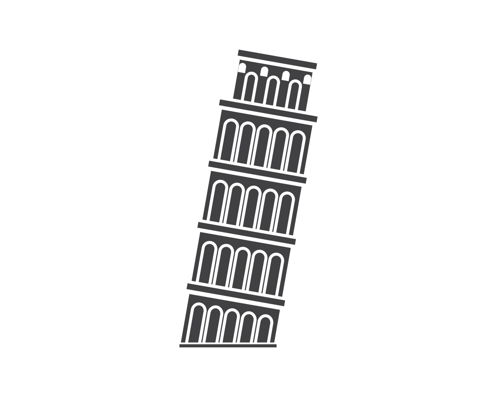 Pizza Tower. Building landmark icon vector 4968791 Vector Art at