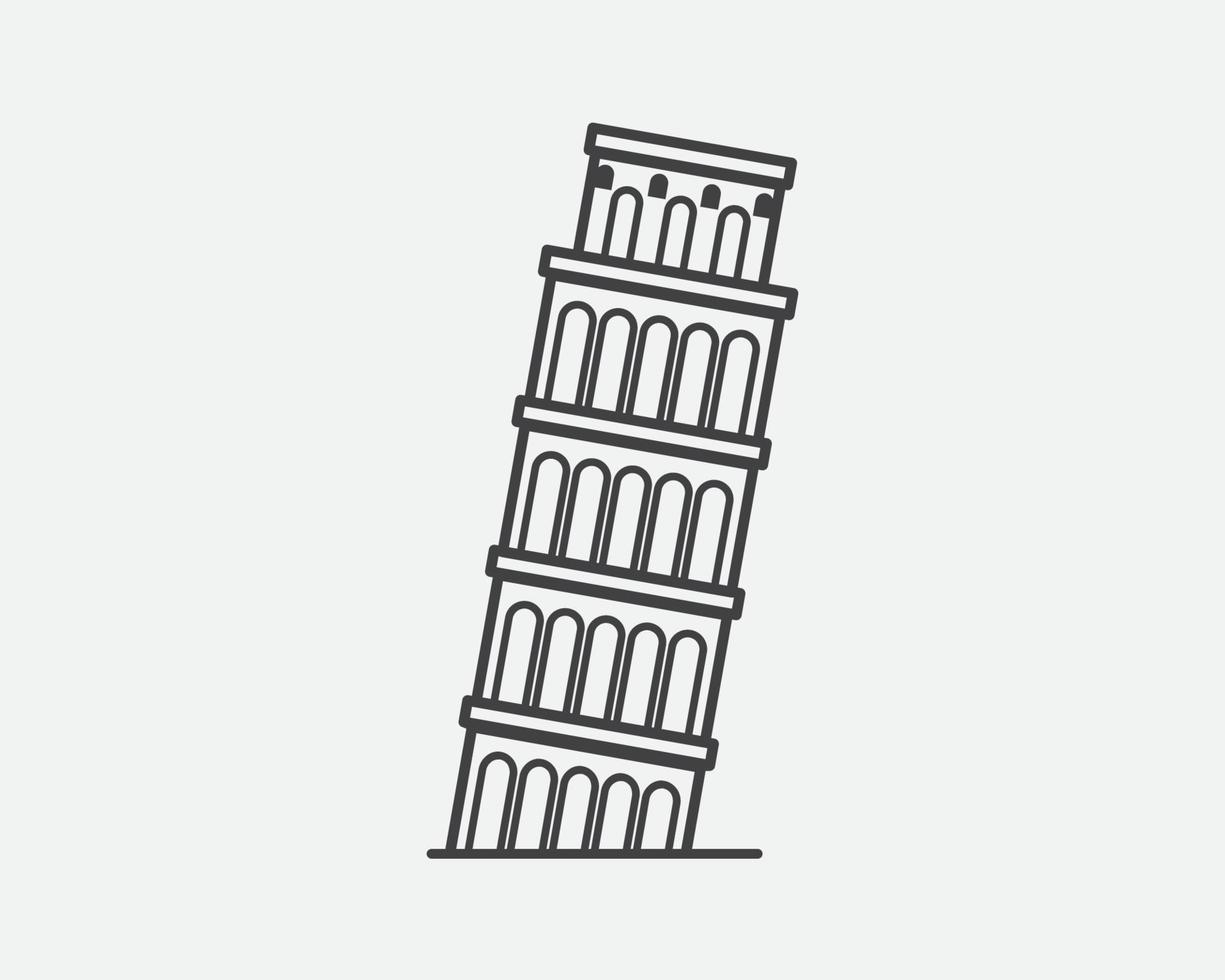 torre de pizza. edificio emblemático vector icono