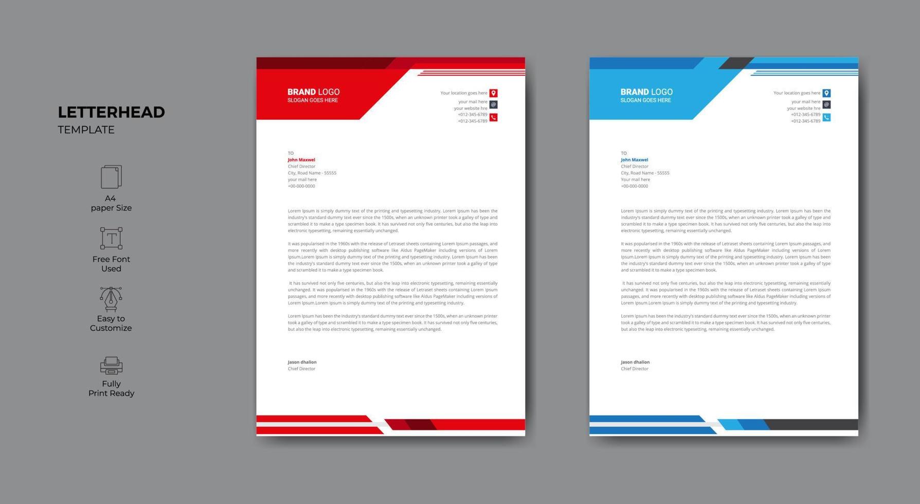 Letterhead Template Design vector