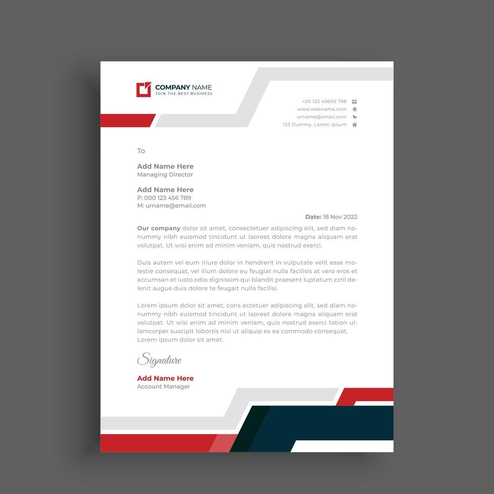 Professional creative letterhead template design for your business vector